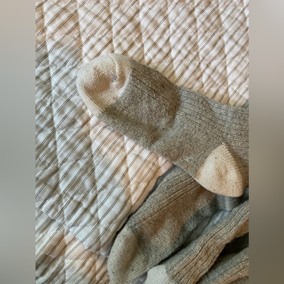 2 pairs warm thermal socks grey pink white - Picture 5 of 7